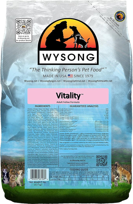 Wysong Vitality Adult Feline Formula Dry Diet Cat Food - 5 Pound Bag