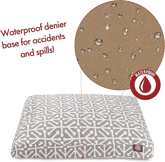 Gray Aruba Medium Rectangle Indoor Outdoor Pet Dog Bed With Removable Washable Cover By Majestic Pet Products