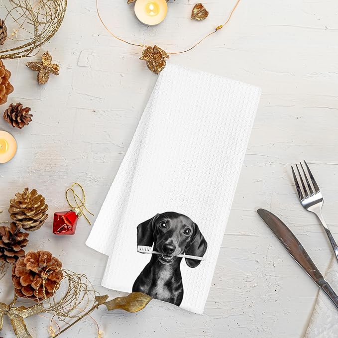 Dachshund Hand Towels, Weiner Dog Bathroom Hand Towels, 16x24 Inch, Microfiber