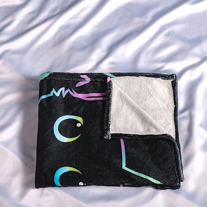 Flannel Throw Blanket Cute Cat All Season Super Soft Cozy Blanket for Bed or Couch Blanket Full Size (70"x55"),Cartoon Animals Throws Print Throw Blanket 4 Size for Kids Adults