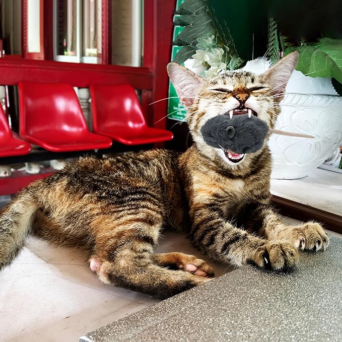 Vaulted Skulls & Co Mouse Dog Toy 7" | Mouse Stuffed Animal Small | Fluffy Mouse Small Dog Toy | Cat Mouse Toy | Small Mouse Plush Dog Toy | Mouse Toy for Cats | Squeaker-Free | Gray | 7"