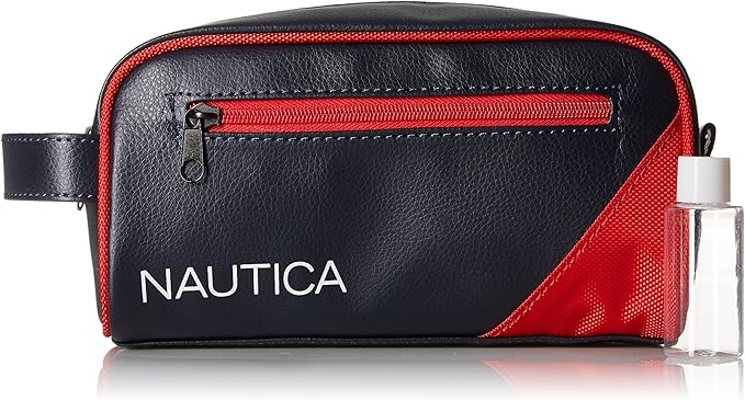 Nautica Men's Top Zip Travel Kit Toiletry Bag Organizer