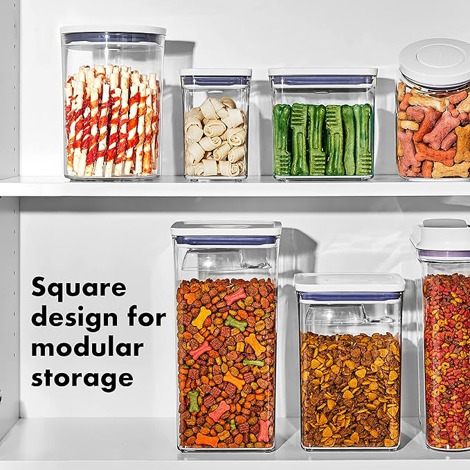 OXO Good Grips Pet POP Container – 2.8 Qt/2.6 L |Ideal for up to 3lbs of Dog Food or 2lbs of Cat Food | Airtight Storage Container | BPA Free