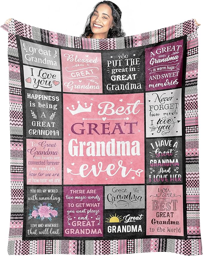 Great Grandma Gifts Blanket, 60"x50", Christmas/Birthday Gifts for Great Grandmother