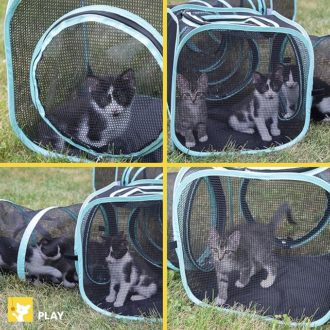 Kitty City Outdoor Catio Mega Kit for Cats, Replacement Parts, and 10' Tunnels